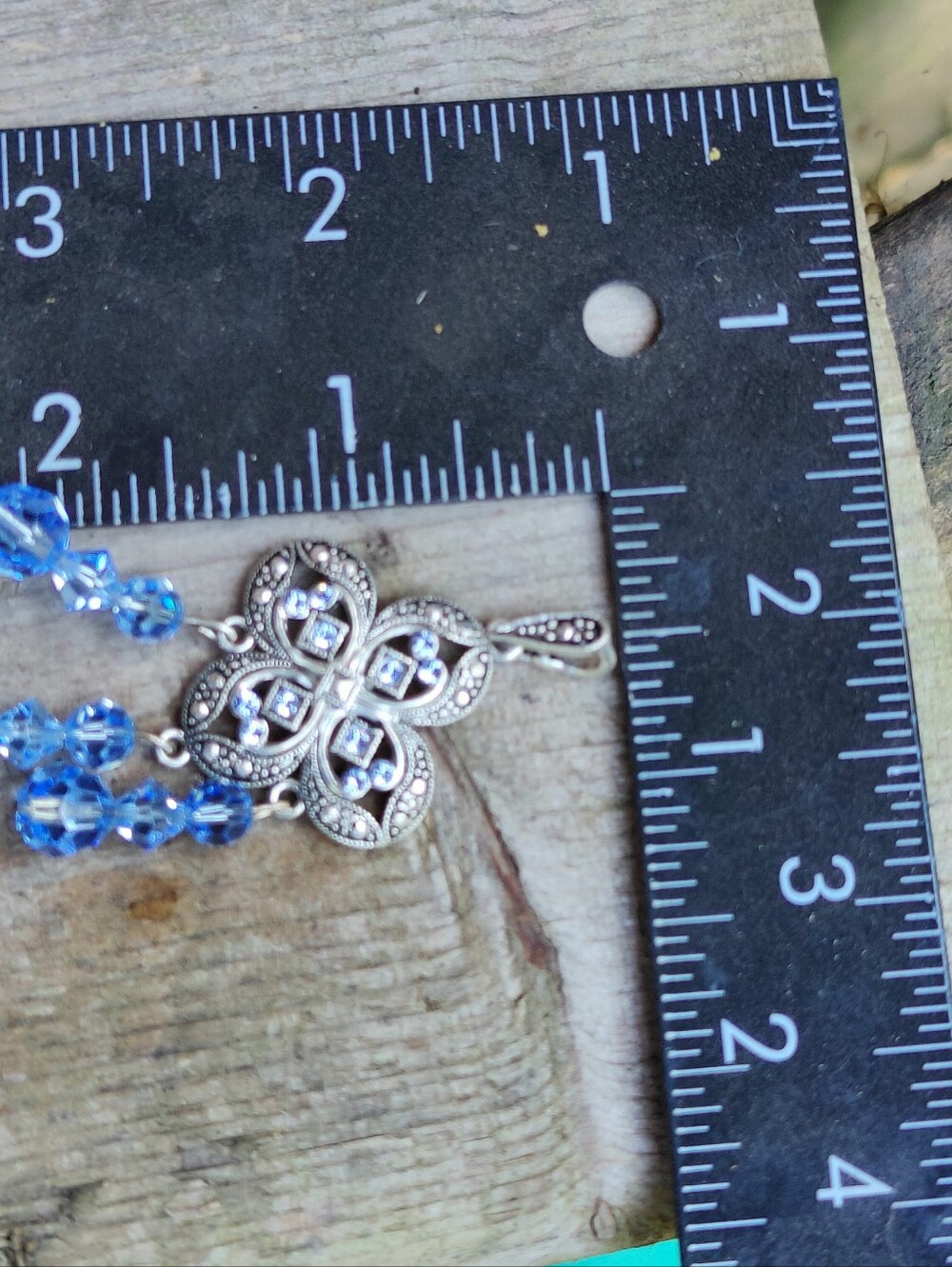 Sterling Silver Blue Crystal Pendant - Picture 4 of 4